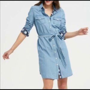 Draper James Belted Chambray Dress